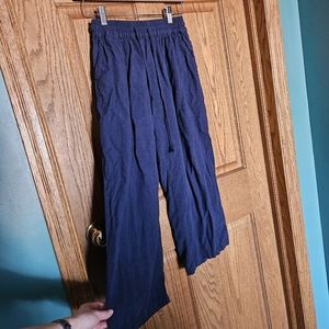 Small wide leg linen cotton pants